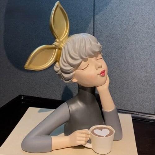 Resin Statue Nordic Bubble Girl Decoration Modern Resin Statue Home Decor Office Sculpture Home Livingroom Decor Gift