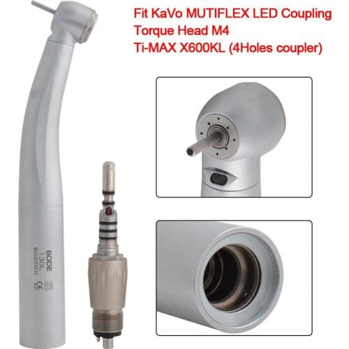 Dental LED Fibre Optic High Speed Handpiece Dental Air Turbine Coupling 4Holes M4 Coupler/Adaptor BODE Fit Ti-MAX X600KL