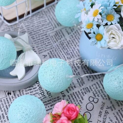 Cotton Ball led Light string 1.5m 10 Leds Holiday lights Pink Girl 6cm Garland Christmas Wedding Decoration