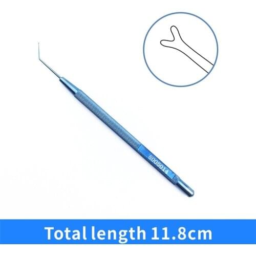 1pc Blunt forked tip, Angled titanium Jaffe-Knolle Iris Hook ophthalmic instrument surgical tools hook