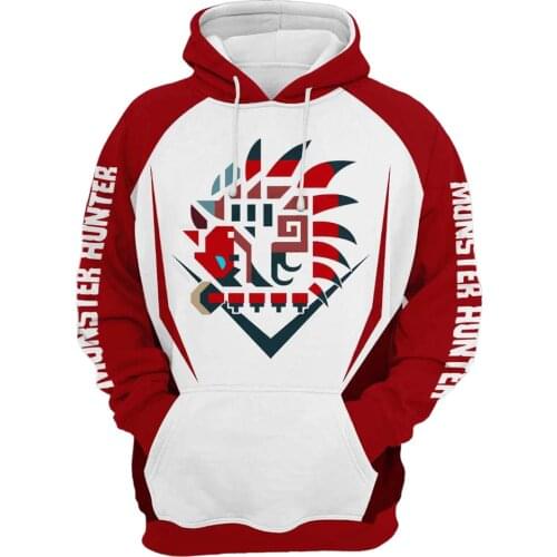 Monster Hunter Rathalos Symbol 3D Printed Cosplay Hoodie Adult Sweatshirt Casual Streetwear Pullover
