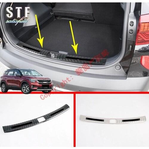 Stainless Steel Interior Rear Bumper Protectio Trunk Sill Decorative Plate Pedal For KIA Seltos 2019 2020
