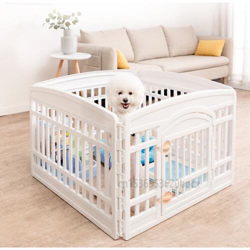 Pet Fence Small Dog Cage Double Lock Increase Height Dog Fence PP Resin Indoor Pet House Isolation Cage Non-slip Easy To Install