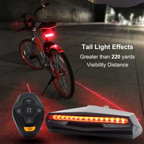 2021 Bike Tail Light with Turn Signals Wireless Remote Control Bicycle Taillight USB Rechargeable Ultra Bright Safety Warning