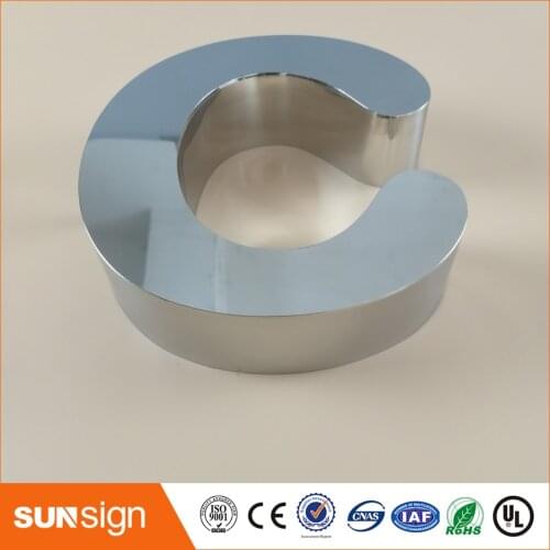Mirror stainless steel channel letter signage
