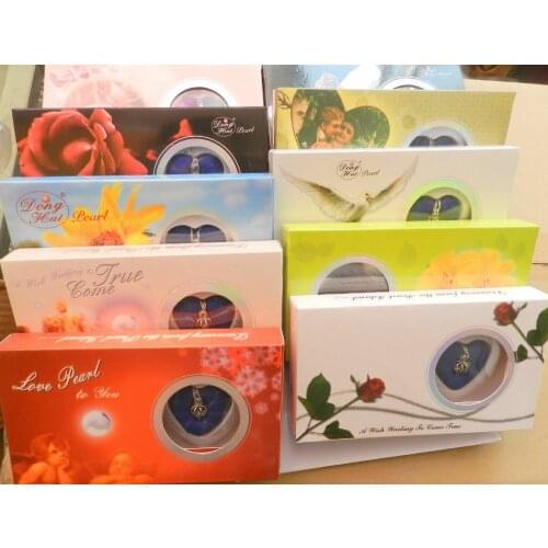 Wholesale 10 Set Love Wish Pearl Necklace Set Oyster Drop Pendant AAAAAA Free shipping