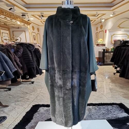 WINTER PALACE 2020 fashion mink fur coat imported fur coat Match Italian cashmere womens fashion mink coat long with winter