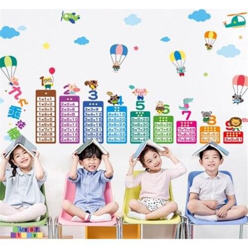 1PC Large Color 99 Multiplication Table Wall Sticker For Kids Room Baby Learn Educational Montessori Wall Decal Gift