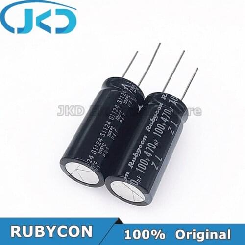 10pcs/20pcs RUBYCON 470UF 100V 16*35mm 470UF100V 100V470UF 16x35mm Aluminum Electrolytic Capacitor 100% Original
