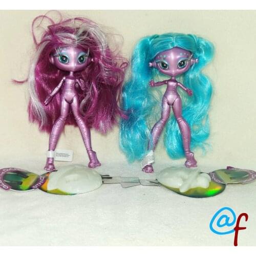 1X Original Foreign Trade Girl Novi Alien Vocalable Red Blue Long Hair Doll 20cm(8inch) 90%new