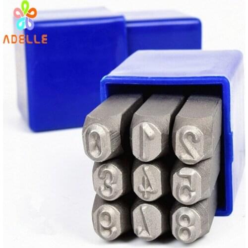 3/4/5/6mm Steel Metal 0~9 Number Set Kit Tool die Punch Stamp Stamping Case Leather Craft NEW free shipping 9pcs/set