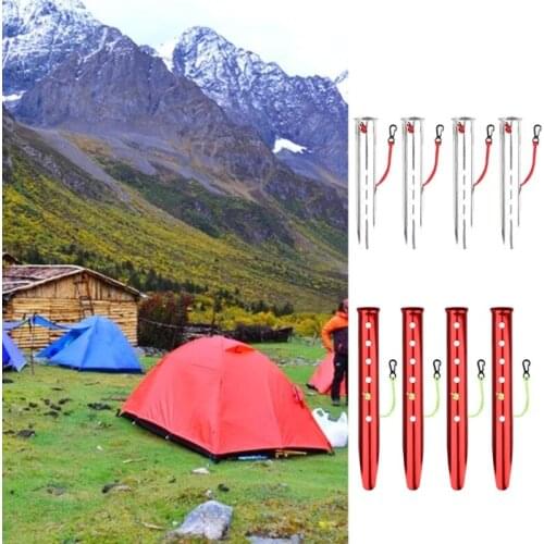 4 Pcs/Set U-Shaped Snow Nails Aluminum Alloy Nails Pegs Beach Sand Ground Stakes