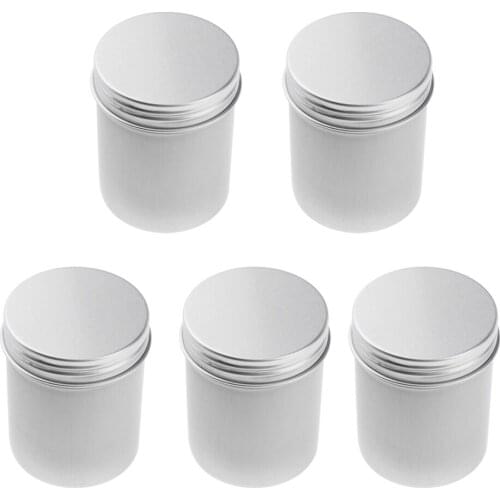 5pcs/set 80ml Empty Candle Jars Round Metal Aluminum Tins Pot Container For Storing Wax Candles Creams Crafts Candy