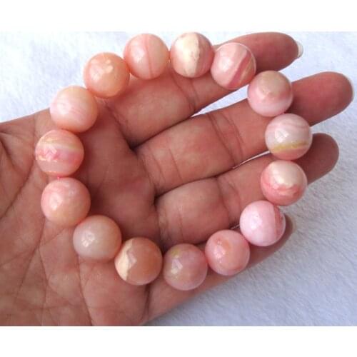 Free Shipping Natural Peruvian Opal Round 14mm Beads Stretch Bracelet Women Jewelry Accessories Weddings Parties Gift