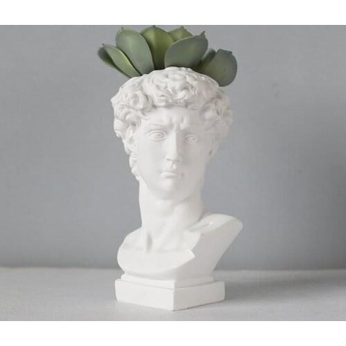 Large Modern Vase Table Resin Art Creative Portrait Unique White Sculpture Pot Nordic Living Room Pot De Fleur Home Decor ED50HP