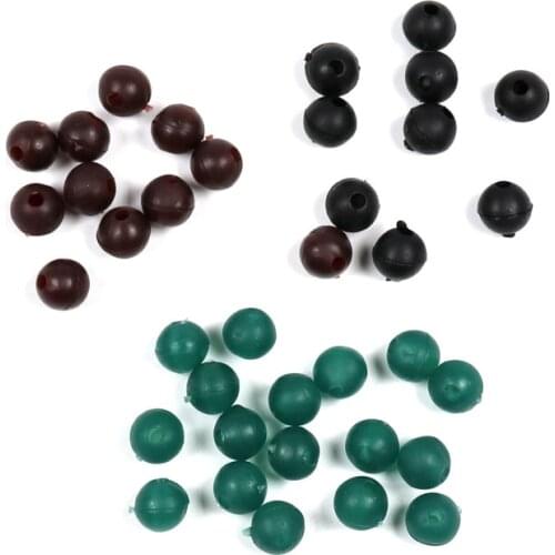 50pcs/pack 6mm 8mm Fishing Bead Tackle Accessory Soft Rubber Beads Carp Fishing Bore Beads Chod and Helicopter rigs Beans