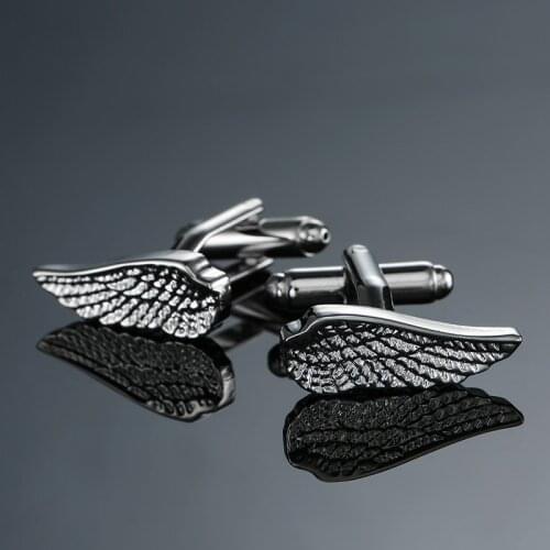 C-MAN Boutique hand polished silvery wings Cufflinks French Wedding Shirt Cufflinks other clothing accessories