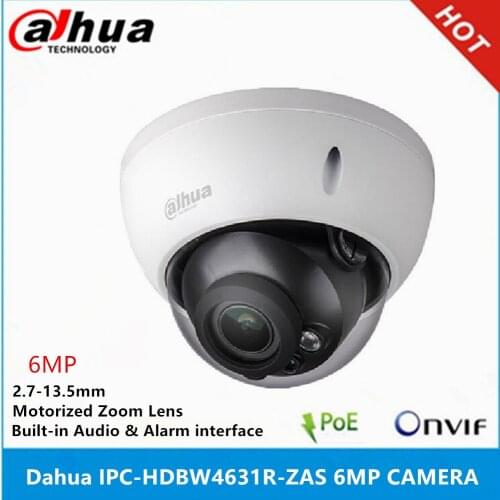 Dahua IPC-HDBW4631R-ZAS 2.7~13.5mm varifocal motorized lens IP67 IK10 IR50M built-in SD card slot audio interface 6MP ip camera