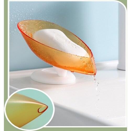 Punch-free Leaf Shape Soap Holder Perforated Leaf Sucker To Put Laundry Suction Cup Soap Dish Bathroom Supplies Soap Container