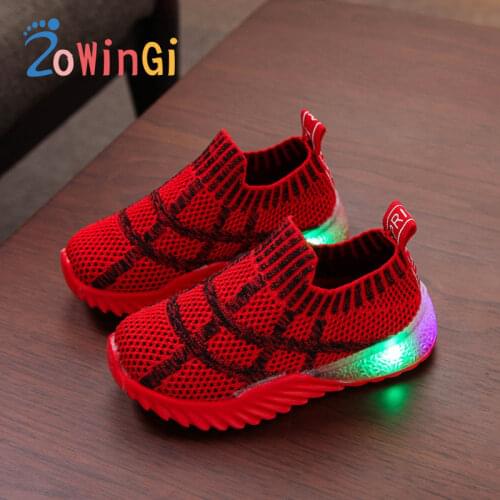 Size 21-30 Children Sneakers with Illumination Baby Girls Shoes Anti-Slippery Sneakers tenis infantil menina Light Up Shoes
