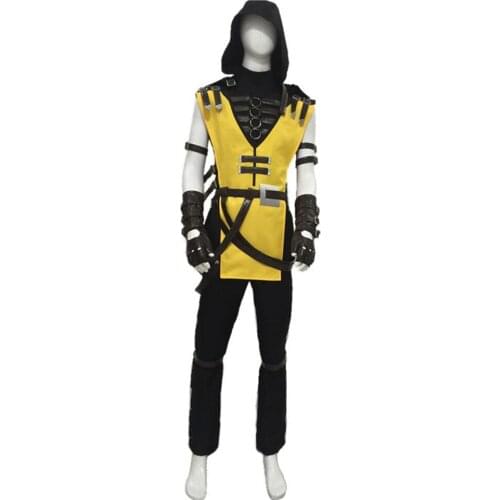Game Mortal Cosplay Scorpion Hanzo Hasashi Cosplay Costume Outfit Fighting Costume Halloween Carnival Cosplay Costume