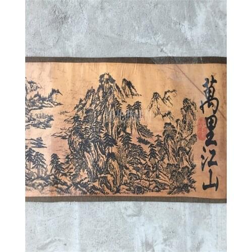 China Antique Collection Vast Territory Of The Motherland Scroll Painting Diagram