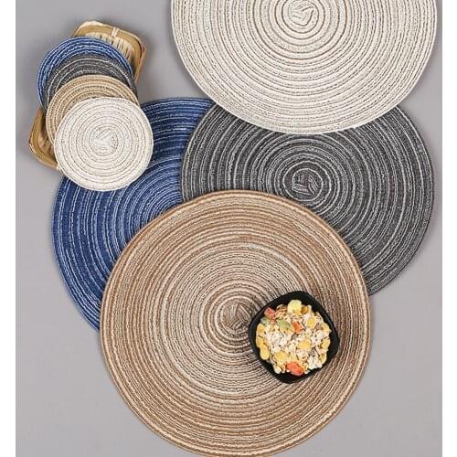 18/30/36CM Woven Round Placemat Table Mat Pad Heat Resistant Bowls Coffee Cups Coaster Tableware Mat Home Decor Kitchen Tool Hot