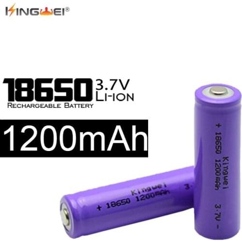 4pcs/lot Kingwei purple 3.7v 1200mah Battery 18650 Li-Ion Battery Lithium Rechargeable Factory Sale FOR Laser Pen LED