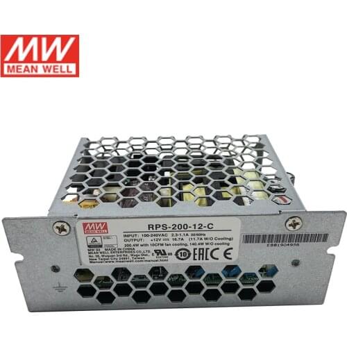 MEAN WELL RPS-200-12-C Medical Power Supply 110V/220VAC to 12V DC 16.7A 200W Meanwell Enclosed casing type Power Supply unit PCB