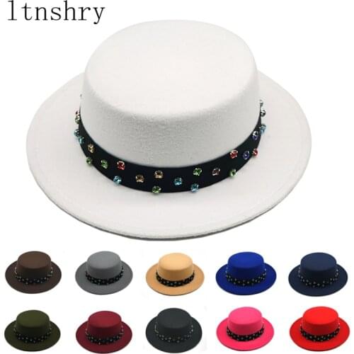 2020 fashion hats Winter Autumn Imitation Woolen Women Men Ladies Fedoras Top Jazz Hat European American Round Caps Bowler Hat