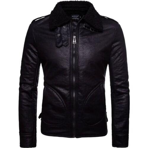 Europe/US Size Men Leather Suede Jacket Motorcycle Leather Jacket Male Faux Leather Fur Coat Jaqueta De Couro Masculina