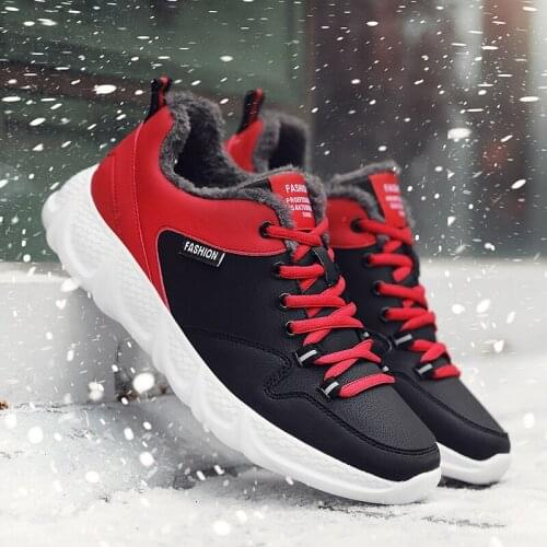 New Men Casual Shoes Fashion Winter Men Sneakers Shoes Cotton Sneakers Keep Warm With Fur Men Shoes Outdoor Man Walking Footwear