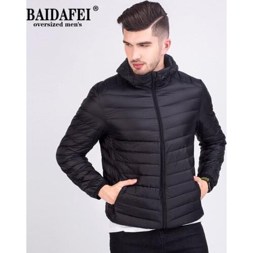 Mens Fashion Winter Jackets Ultra Light Windproof 90% White Duck Down Coats Casual Autumn Portable Puffer Jackets Warm Parkas