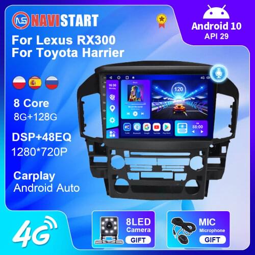 Car Android 9.0 2 Din 9'' Radio For Lexus RX300 1997-2003 For Toyota Harrier 1998 GPS Navigation Multimedia WIFI Player No DVD