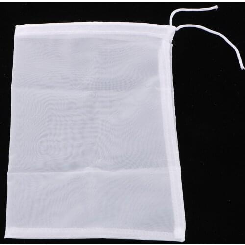 Nylon Straining Bag Fine Mesh Food Strainer Filter Bags for Nut Milk Green Juice 15x20cm