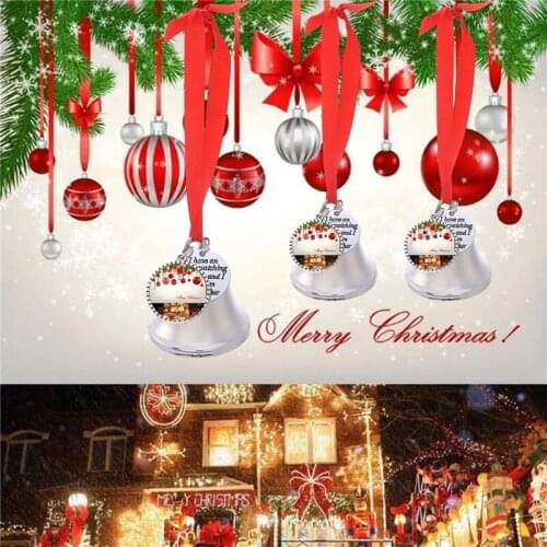 New Metal Sublimation Printing Round Aeolian Bells Christmas Ornament For Heat Transfer Press Machine Car DIY Decoration