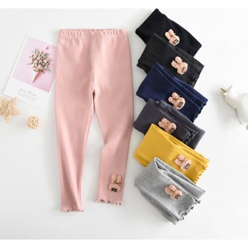 New Fashion Rabbit Ears Decoration Leggings For Kids 2-6 Years Spring Casual Long Pants Baby Girl Clothing