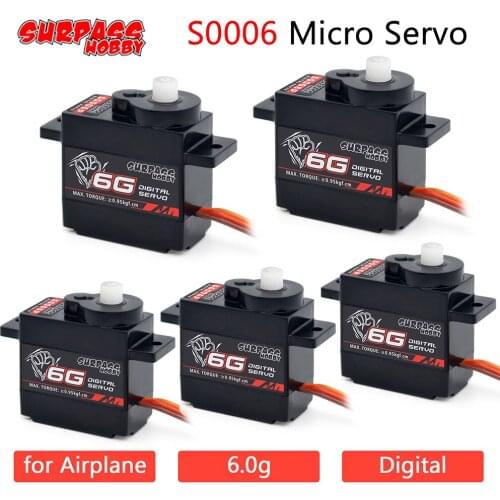 New Arrival 5pcs/lot Surpass Hobby Digital Servo 6g Micro Plastic Gear Servo for RC Airplanes Fixed-wing Helicopter
