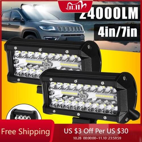 ODOMY Car LED Work Light Bar Spot Flood Beams Combo Offroad Truck Waterproof Driving Lamp Driving Work Lamp Offroad Roof Lights