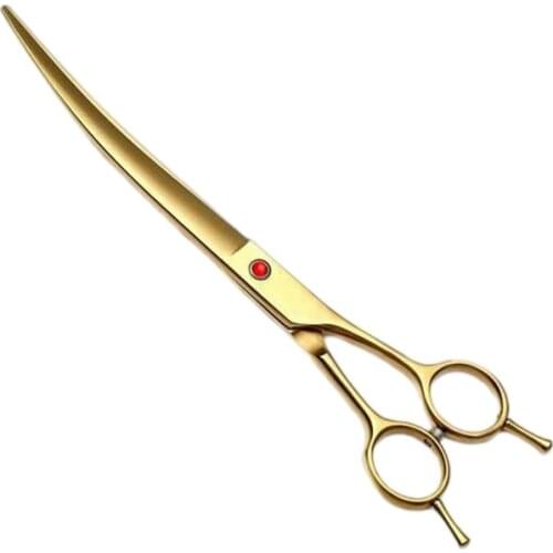8 Inch Japanese Stainless Steel 6CR Professional Haircut Curved Cutting Shears Pets Dog Grooming Hairdressing Scissor