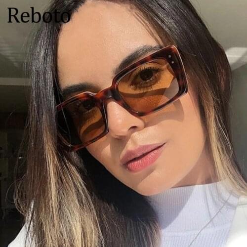 Square Sunglasses Women 2021 Trend Vintage Leopard Sun Glasses Female Shades Brand Designer Ladies Eyeglasses