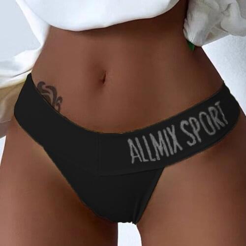 2021 Summer Women Fashion Letter Print Sexy G-string Sports Panties Trending Workout Panties for Female