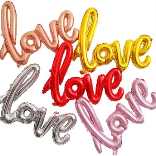 Ligatures Love Romantic Anniversary Wedding i Love You Balloons LOVE Valentines Birthday Party Decoration Photo Booth Props