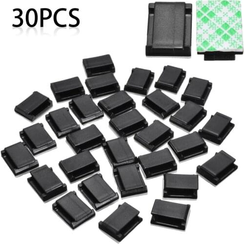 30Pcs Self-adhesive Wire Tie Cable Clamp Clips Holders Mount Clamp Tie Cord Holders Line Winder Sleeves