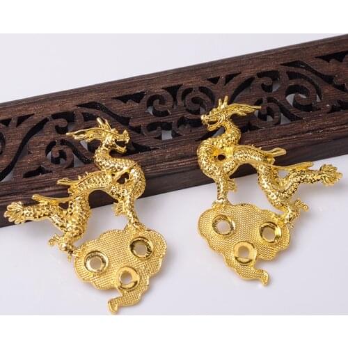 10 Pieces 55*42mm Chinese Style Symmetry Dragon Hair Accessories Making DIY Jewelry Settings