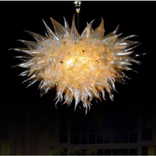 110/220v AC Led New Home Light Decoration Amber Colored Murano Glass Chandelier Lamp