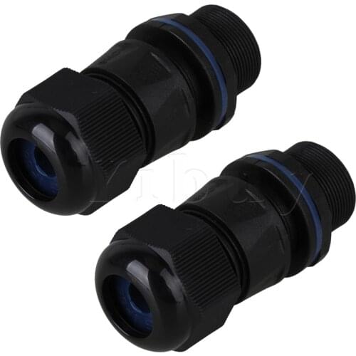 2 x Black RJ45 M20 IP68 Ethernet LAN Cable Connector Industrial Supplies