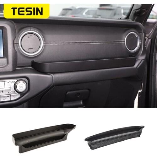 TESIN Car Co-pilot Armrest Storage Box For Jeep Gladiator JT Car Gear Shifter Storage Box Accessories For Jeep Wrangler JL 2018