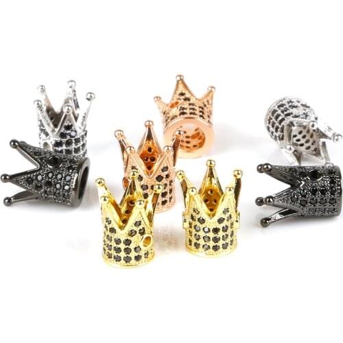 Hot Sale 2pcs 7X12mm Big Crown Metal Beads Loose Bedas For Jewelry Making Findings Necklace Bracelet Earrings Findings