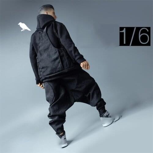 Big Sales Scale 1/6 Black Trendy For Boy Slim Pants Trousers Shirt Vest Coat Suit For Usual 12inch Doll Action Collectable